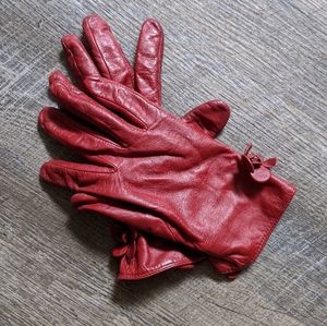 Stunning Ralph Lauren Red Leather Gloves